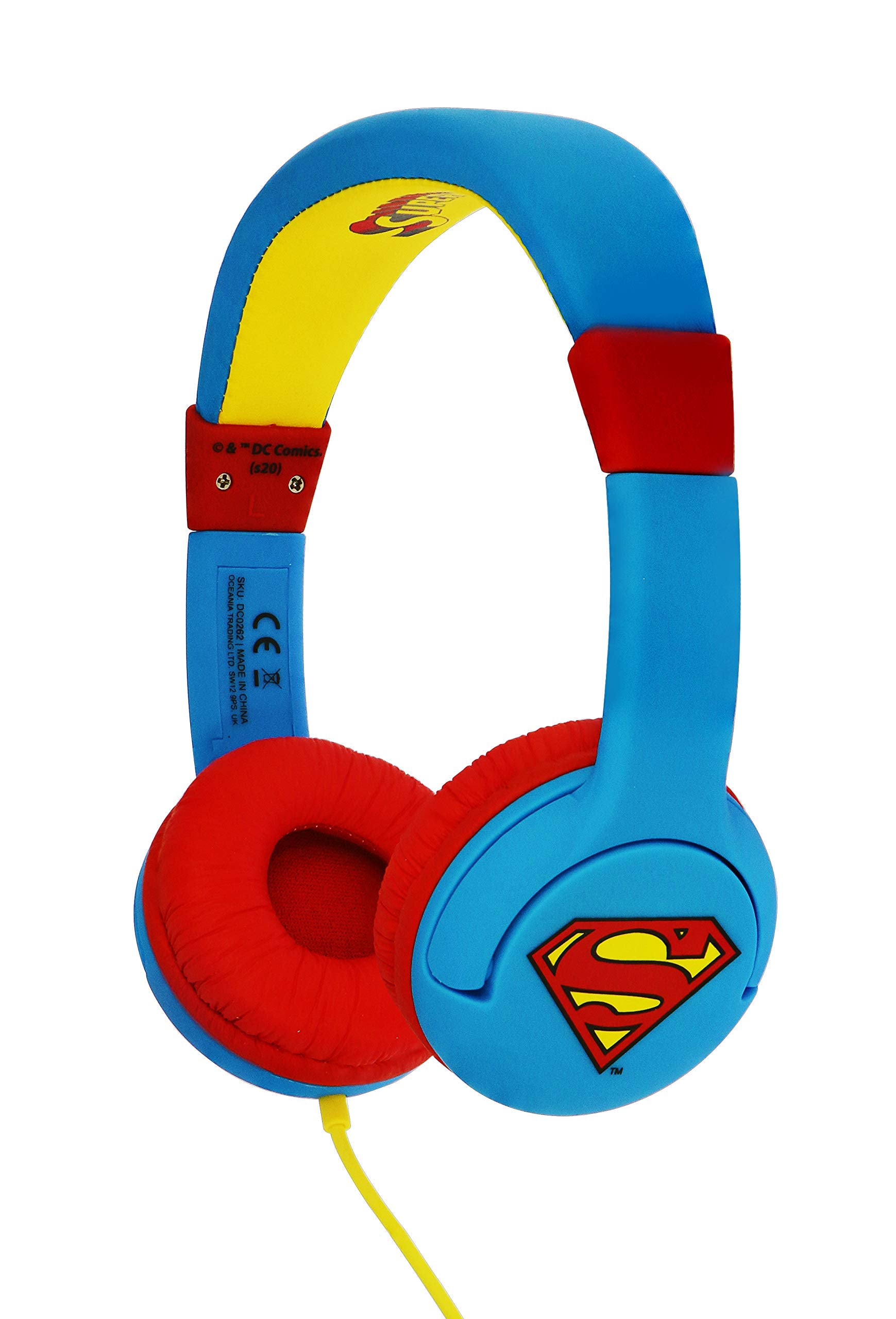 OTL Technologies Superman Man of Steel DC0262 - Casque fermé junior avec fonction de sécurité Limite de volume à 85 dB pour enfants de 3 à 7 ans, bleu et rouge OTL Technologies Superman Man of Steel DC0262 - Casque fermé junior avec fonction de sécurité Limite de volume à 85 dB pour enfants de 3 à 7 ans, bleu et rouge